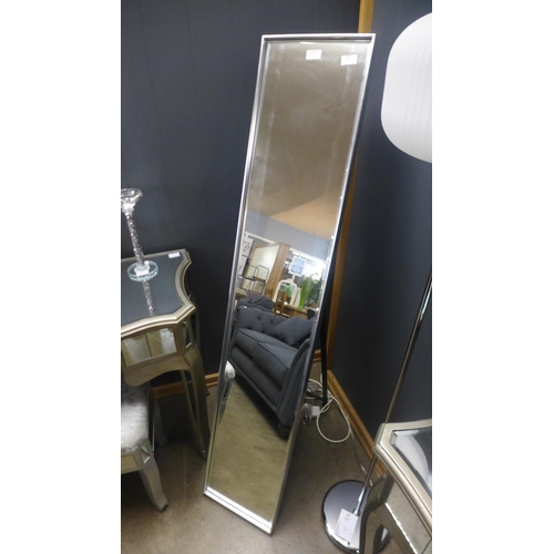 1375 - A silver framed Arden rectangular cheval dressing mirror H1561cm (M39927)          #