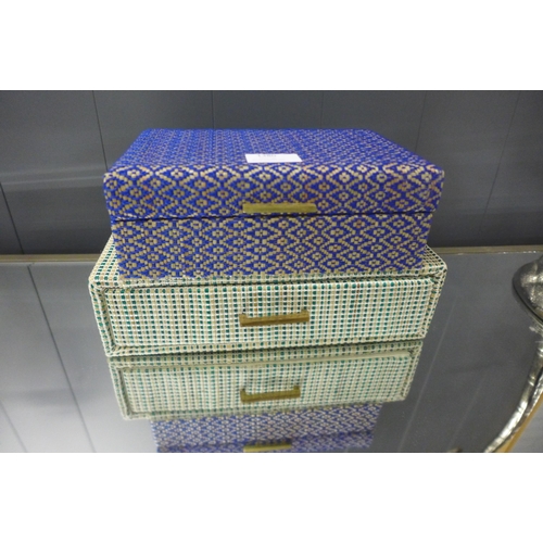 1380 - A two tier woven jewellery box Oliver Bonas