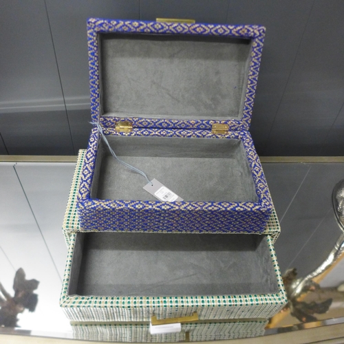 1380 - A two tier woven jewellery box Oliver Bonas