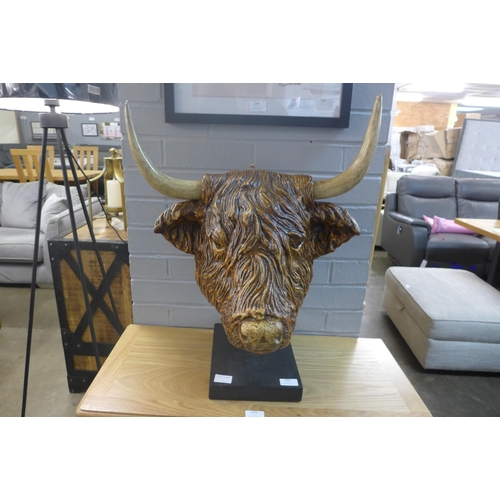 1393 - A hand crafted contemporary Highland Cow bust, H 56cms (BA01149)   #