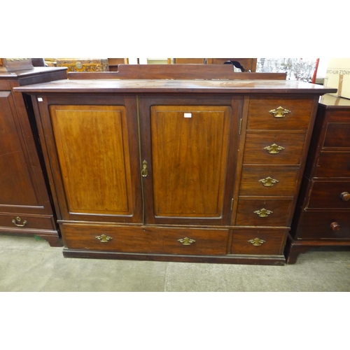 118 - A George III mahogany two door press cupboard