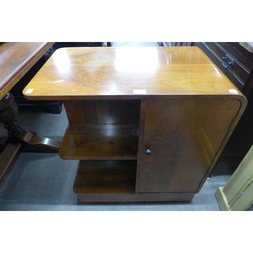 126 - An Art Deco Tenax walnut table/bookcase