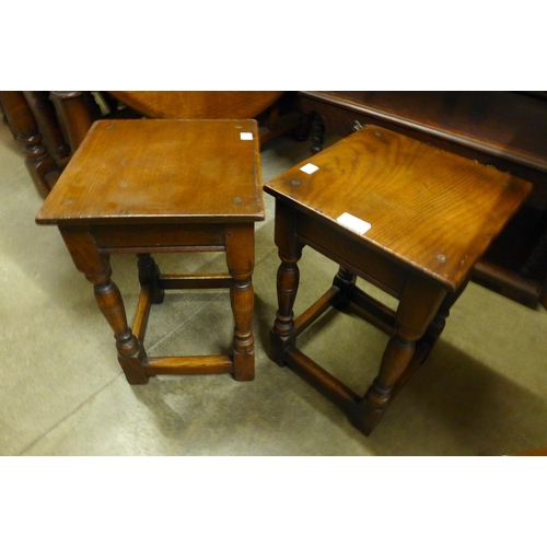 127 - A pair of Ipswich oak joint stools