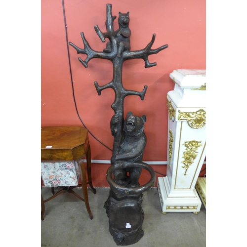 29 - A Black Forest style bronze bear hallstand