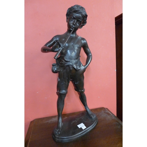 34 - After August Moreau, large bronze figure of Pan