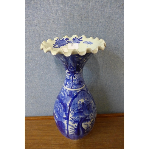 361 - A Chinese blue and white porcelain vase