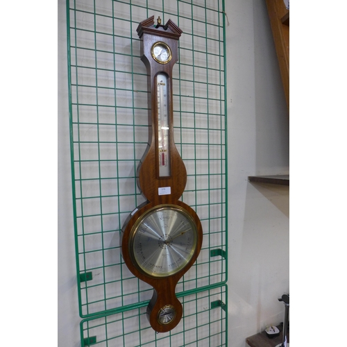 370 - A Comitti, Holborn mahogany aneroid banjo barometer