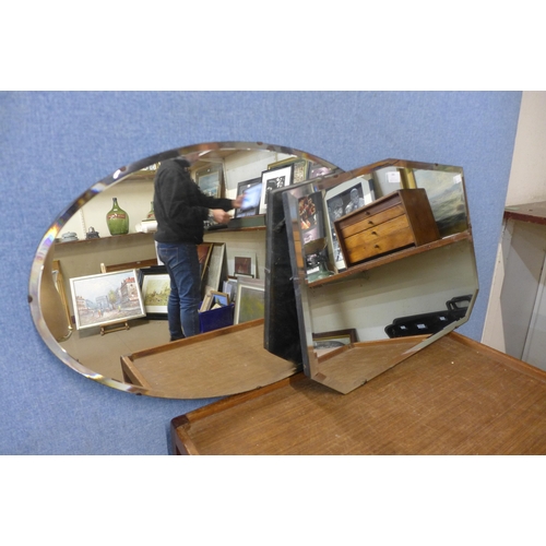 384 - Two bevel edged mirrors