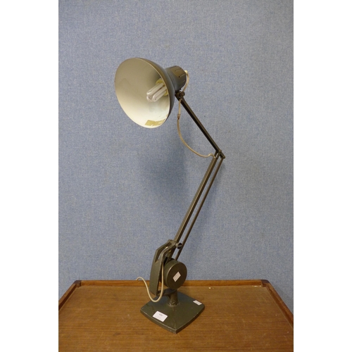 406 - An industrial steel Horstman grey metal anglepoise lamp