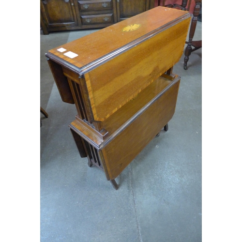 44 - An Edward VII inlaid mahogany two tier Sutherland table