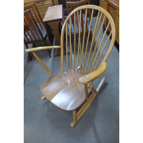 88 - An Ercol Blonde elm and beech Windsor rocking chair