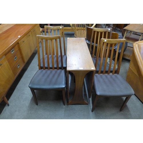 98 - A G-Plan Fresco teak drop-leaf table and four chairs