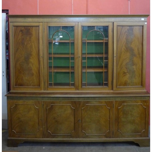 35 - A large George III style mahogany library bookcase