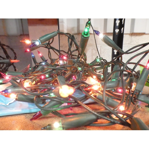 3255 - A set of multi-coloured Christmas lights and a set of red Christmas lights