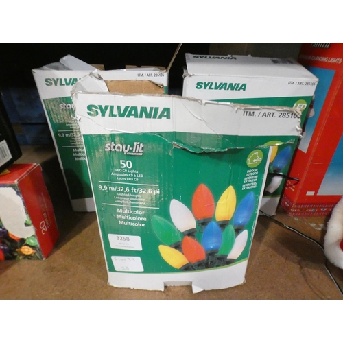 3258 - Three boxes of Sylvanian multi-coloured indoor/outdoor 50 LED C9 lights