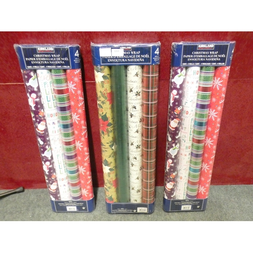 3269 - 12 rolls of Kirkland signature Christmas wrapping paper