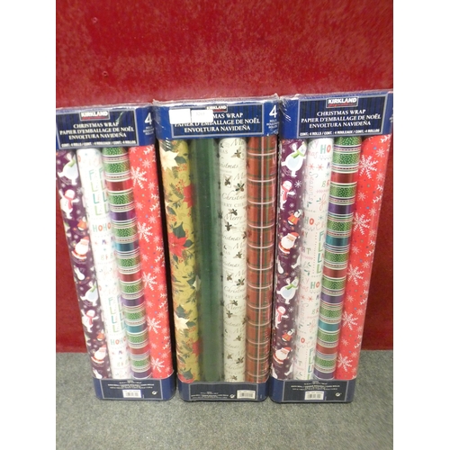 3269 - 12 rolls of Kirkland signature Christmas wrapping paper