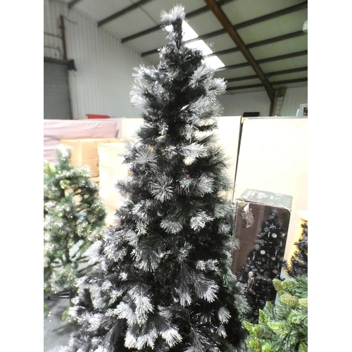 3279 - A black and silver tipped artificial Christmas tree (210cm)