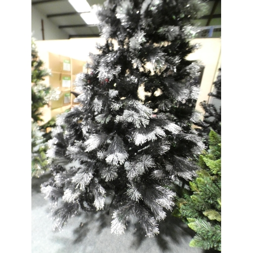 3279 - A black and silver tipped artificial Christmas tree (210cm)