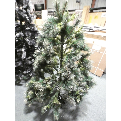 3281 - A green, gold tipped artificial Christmas tree (145cm)