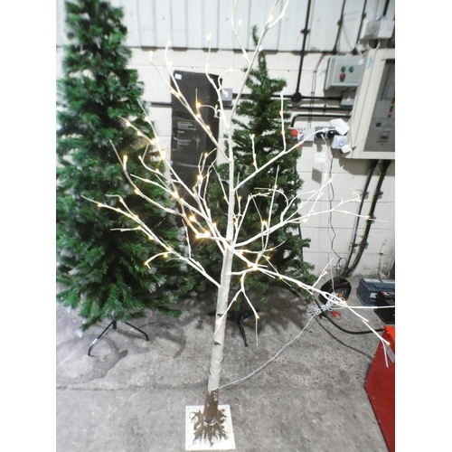 3282 - A John Lewis indoor/outdoor pre-lit LED mossy birch tree (180cm)