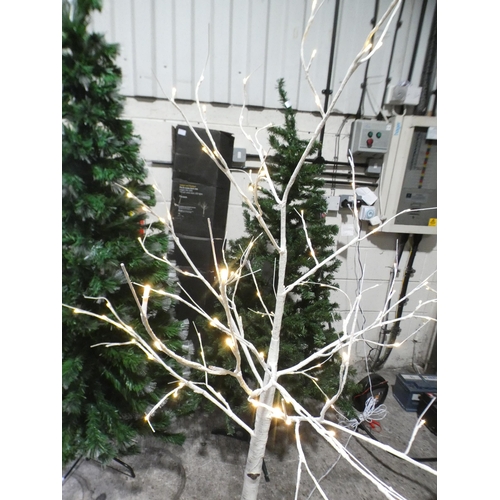 3282 - A John Lewis indoor/outdoor pre-lit LED mossy birch tree (180cm)