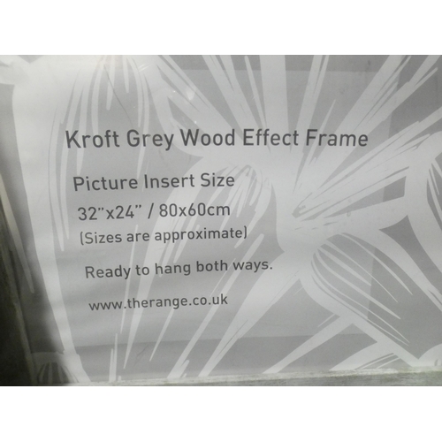 3290 - A Kroft grey wood effect photograph frame (80 x 60cm)