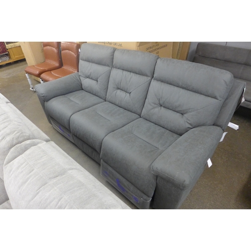 1507 - Kuka Fabric Three Seater Power Recliner Sofa (KM.C012) (4045-15) * This lot is subject to VAT