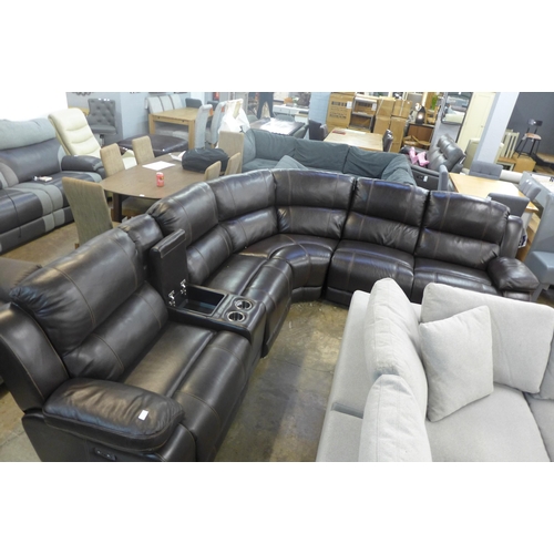 1524 - Dunhill Grey Leather Sofa With Power Reclining Motion, RRP £2249.91 + VAT (4075-12) * This lot is su... 