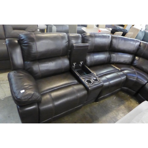 1524 - Dunhill Grey Leather Sofa With Power Reclining Motion, RRP £2249.91 + VAT (4075-12) * This lot is su... 