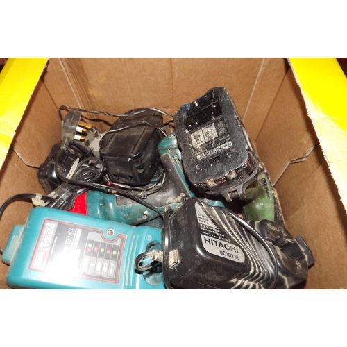 2383 - 3 Power drills:- Makita, Black and Decker and Hitachi - all with battery and chargers