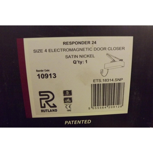 2384 - 2 Rutland responder 24 SZ4 electromagnetic door closes - boxed and unused, Rutland size-5 architectu... 