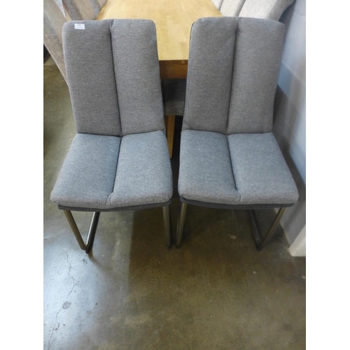 1483 - A pair grey upholsterd canteliver dining chairs