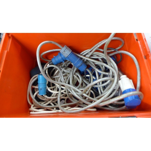 2050 - Qty. of cable approx 10m of armoured 240v catering van leads/generator leads