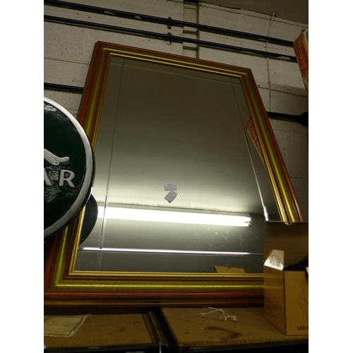 2091 - Large framed bevelled edge mirror