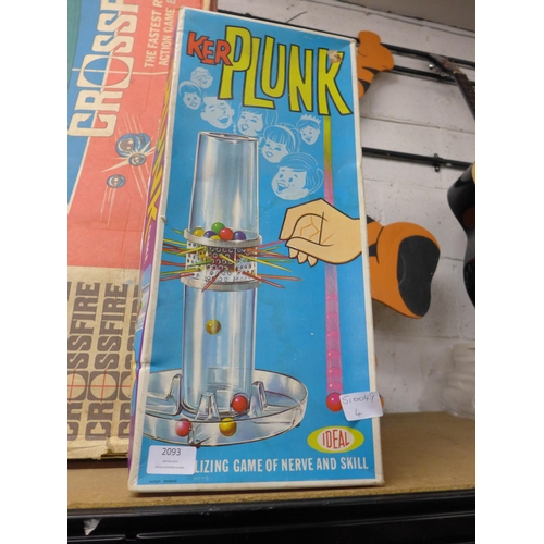 2093 - 1973 Ker-Plunk board game - boxed plus vintage Crossfire game (Ideal 1971)