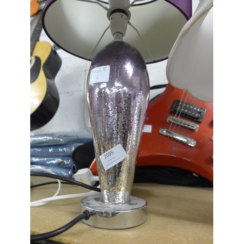 2095 - 2 Lamps; purple touch lamp & teapot lamp