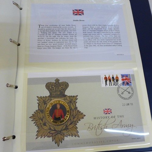 728A - A Royal Mail Channel Tunnel pack, an England FC coin cover, History of British Army Cover Collection... 