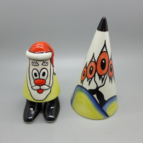 624 - Lorna Bailey- Limited Edition mini Santa Sugar Shaker Walk Ware 14/40 with certificate of authentica... 