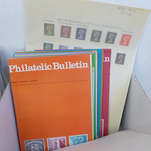 723 - Stamps; box of GB stamps, presentation packs, etc.