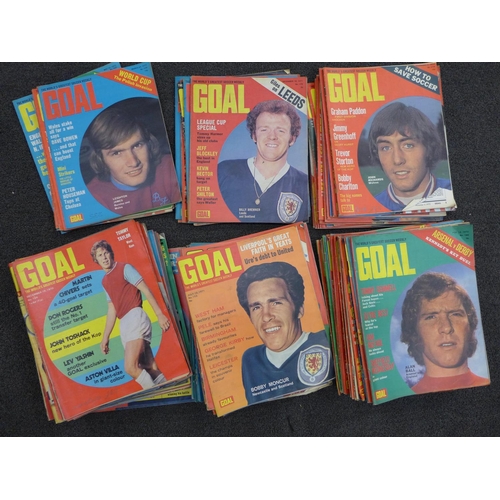 734 - A collection of football 'Goal' weekly publications, 114 in total, 124-125, (some odd ones missing),... 