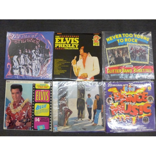 745 - A case of LP records, disco, pop and soul music, including Elton John, The Drifters, Elkie Brooks, B... 