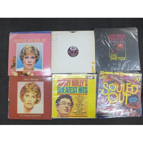 745 - A case of LP records, disco, pop and soul music, including Elton John, The Drifters, Elkie Brooks, B... 