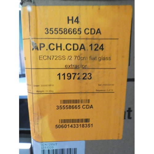 3071 - CDA Flat Glass Chimney Cooker Hood (H640xW700xD500) - model:- ECN72SS, RRP £157.50 inc. VAT * This l... 