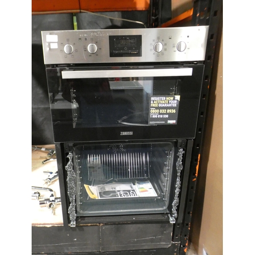 3115 - Zanussi Built In Multifunction Double Oven (H888xW594xD548) - model:- ZOD35802XK, RRP £432.50 inc. V... 