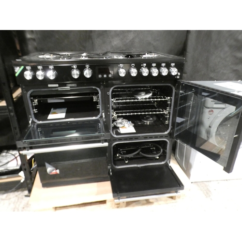 3125 - Stoves Richmond Black Deluxe Dual Fuel Range Cooker (100cm) - model:- 444444907, RRP £1665.84 inc. V... 