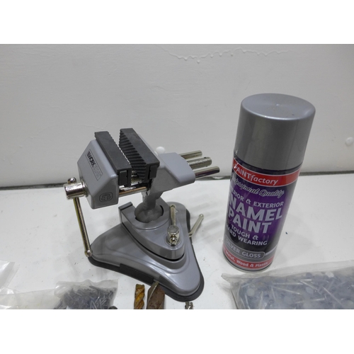 2017 - Qty. of unopened packs of nails & DIY items: drill bits, ball joint modelling vice