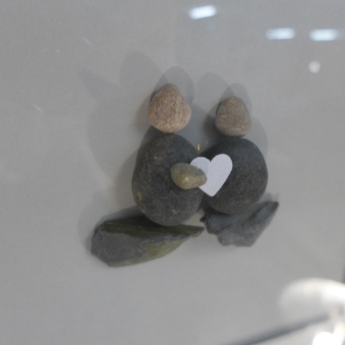 1362 - A hand-made framed pebble art picture 