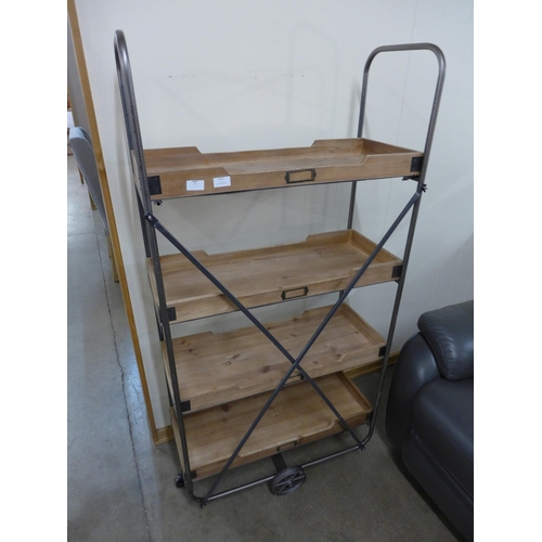 1407 - An industrial style shelving unit, H 146cms x W 73cms (654089)   #