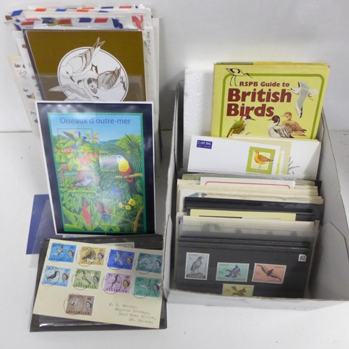 667 - Stamps; bird stamps and covers in box